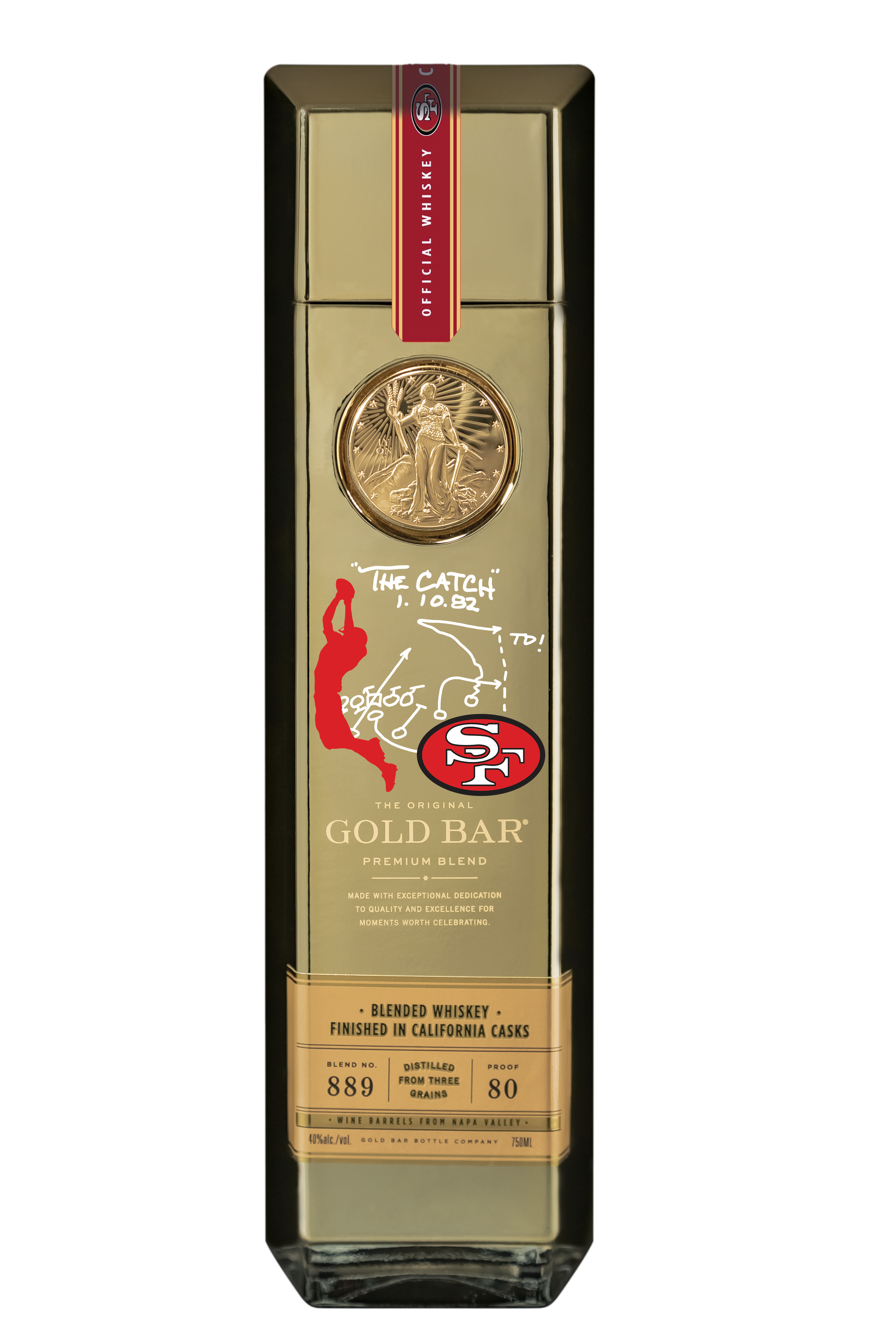 Gold Bar® Whiskey Original - 49ers 'The Catch' Limited Edition